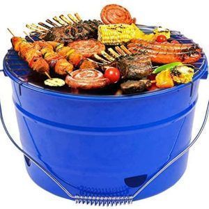 Barbacoa portátil con forma de cubo/barril