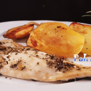 Lubina con patatas a la sidra en horno